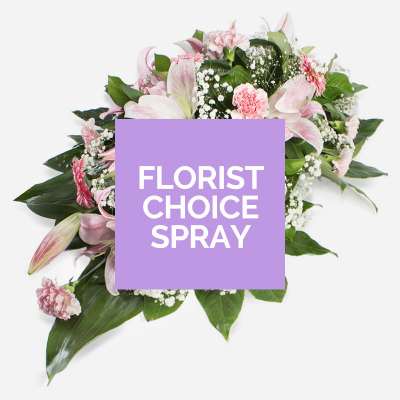 Florists Choice Spray - The spray will be arranged in Oasis by a professional florist using a beautiful collection of flowers and foliage suitable for the occasion . Colours and requested flowers cannot be guaranteed.