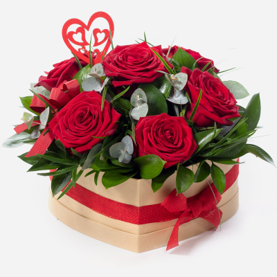 Making Me Blush - Make your special someone blush with joy thanks to this sumptuous design featuring half a dozen red roses opulently arranged in a gift box.